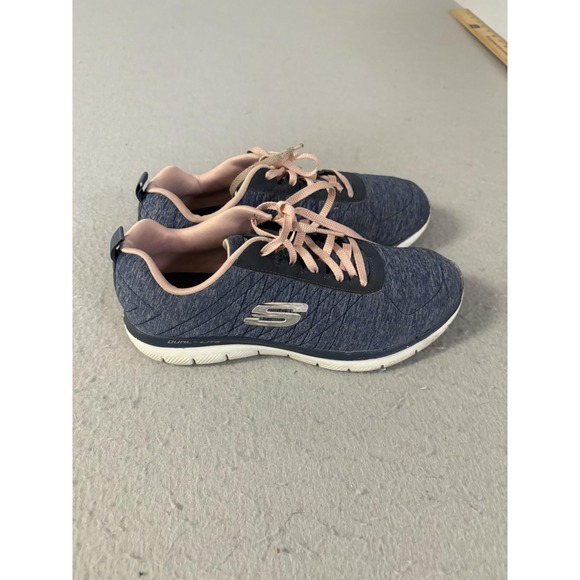 Skechers D'Lites Shoes Womens Size 7W Blue Wide Memory Foam Athletic Sneakers - Picture 2 of 7
